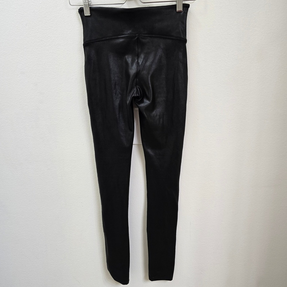 Spanx Faux Leather Leggings Black High Waist Shaper Pants‎ S/P Small 20110R - Picture 2 of 4